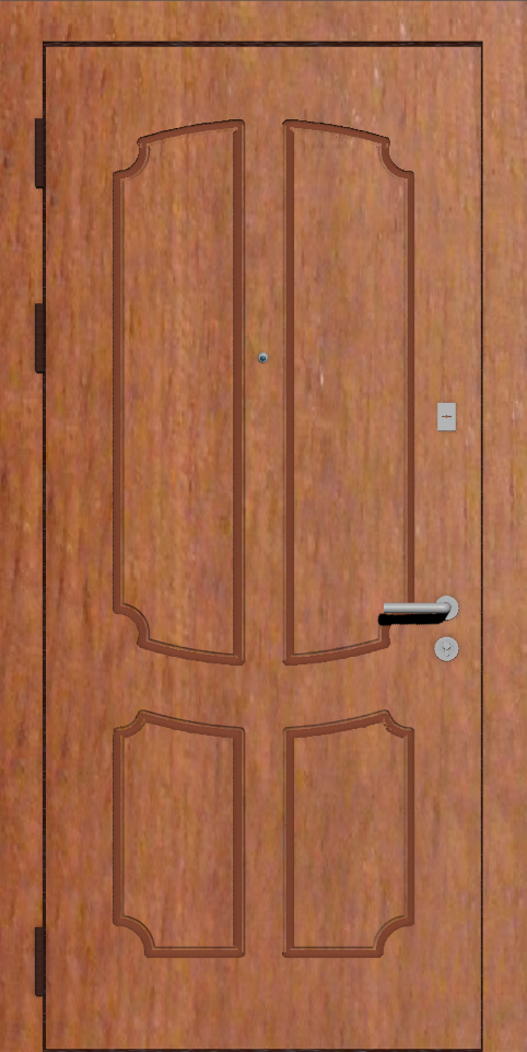 Надежная входная дверь с отделкой Шпон  E4 красное дерево